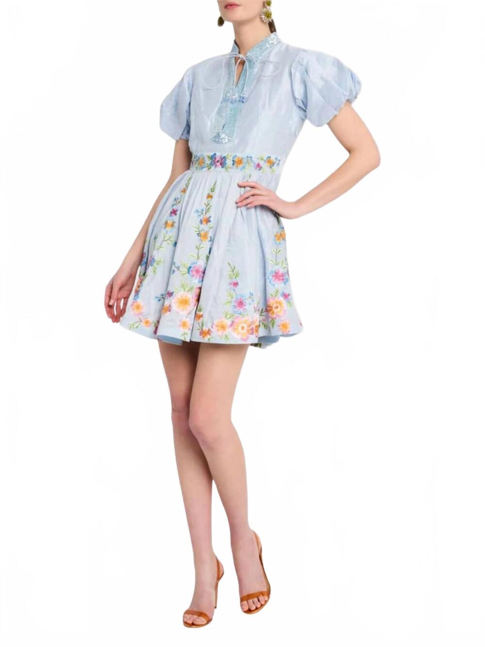 NEW LA FUORI embellished mini dress in blue